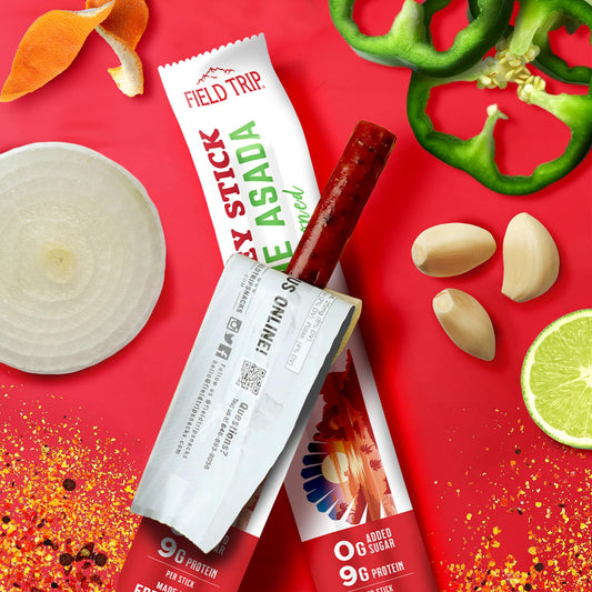 Field Trip Free Range Carne Asada Turkey Jerky Snack Sticks, Zero Sugar, Keto, Paleo, Gluten Free, Allergy Friendly Snack, High Protein, 80 Calorie Snack - 1 oz, Pack of 24