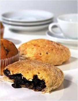 Real Lancashire Eccles Cake - 4 Cakes in Pack | British Snacks Made with Pure Butter & Dried Currants | Traditional & Delicious Butter Cookies for Any Occasion | 5.29 oz - Pack of 3