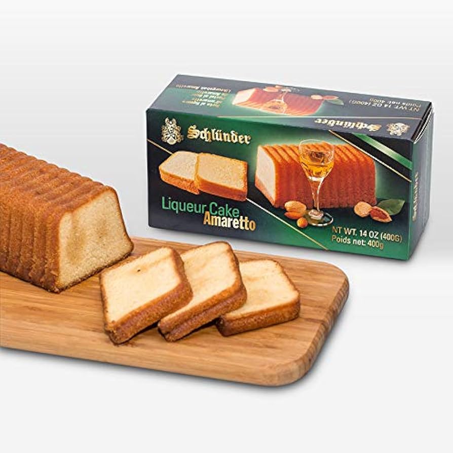 Schlunder Amaretto Liqueur Pound Cake Imported from Germany In Gift Box, Non-GMO - 14 oz