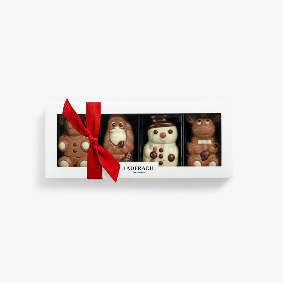 Christmas-Figures Läderach Swiss Milk Chocolate, 4 pieces