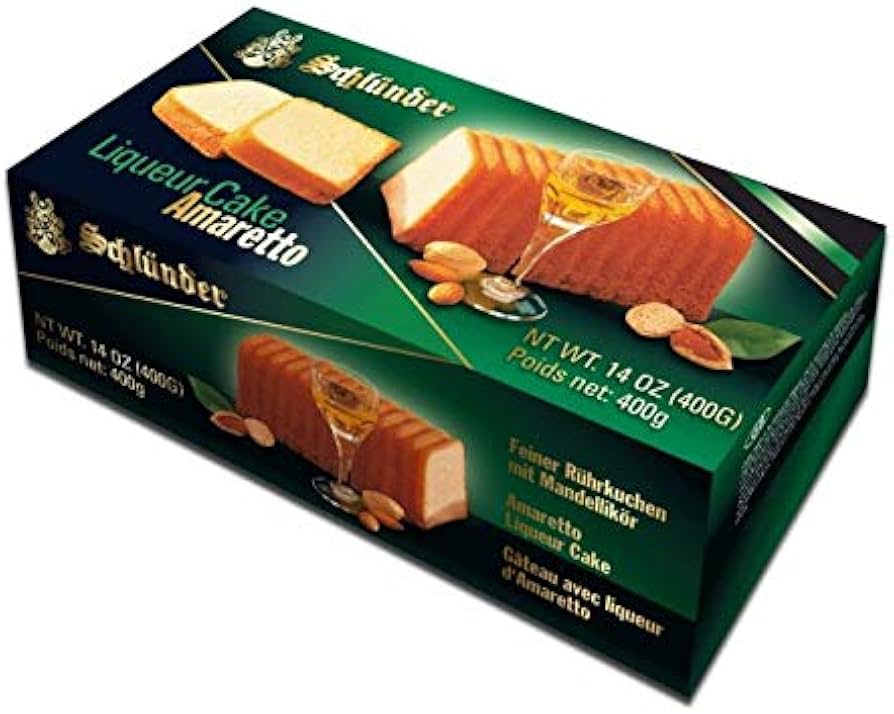 Schlunder Amaretto Liqueur Pound Cake Imported from Germany In Gift Box, Non-GMO - 14 oz
