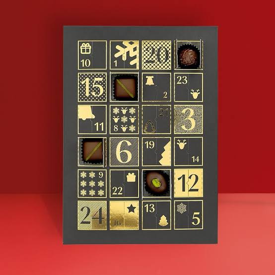 Läderach Advent Calendar Swiss Chocolate Pralines Selection Noir