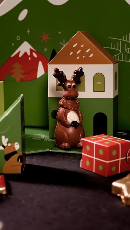 Läderach Advent Calendar House Swiss Chocolate Pralines Selection Noir