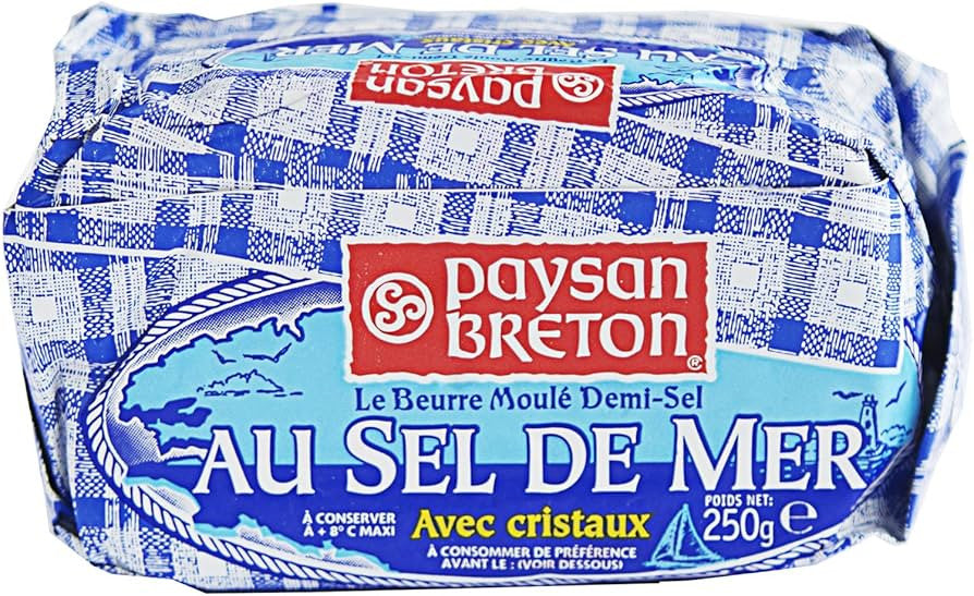 Paysan Breton Sea Salt Crystals Sel de Mer Butter | Preservative-free | Imported from France - Pack of 3