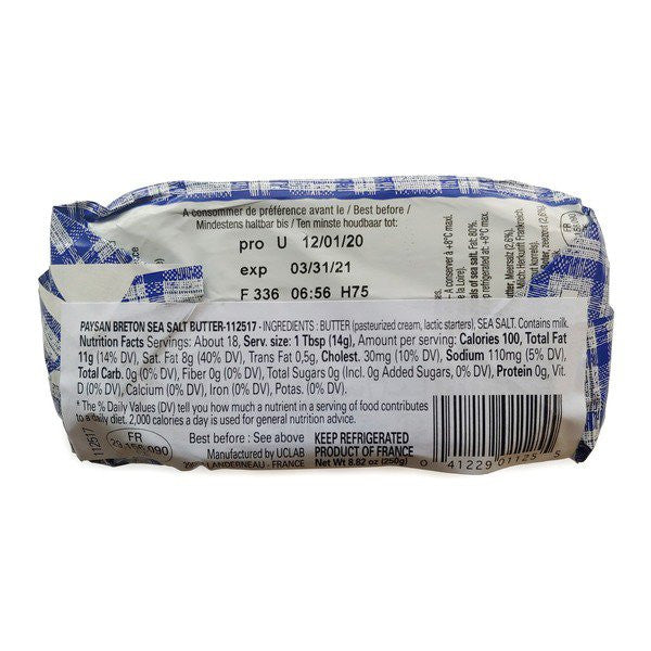 Paysan Breton Sea Salt Crystals Sel de Mer Butter | Preservative-free | Imported from France - Pack of 3