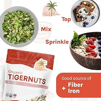 Skyland Kitchen Organic Sliced Tigernuts, Gluten-Free, Vegan, Paleo Friendly, High Fiber, Non-GMO  - 12 oz - Pack of 2
