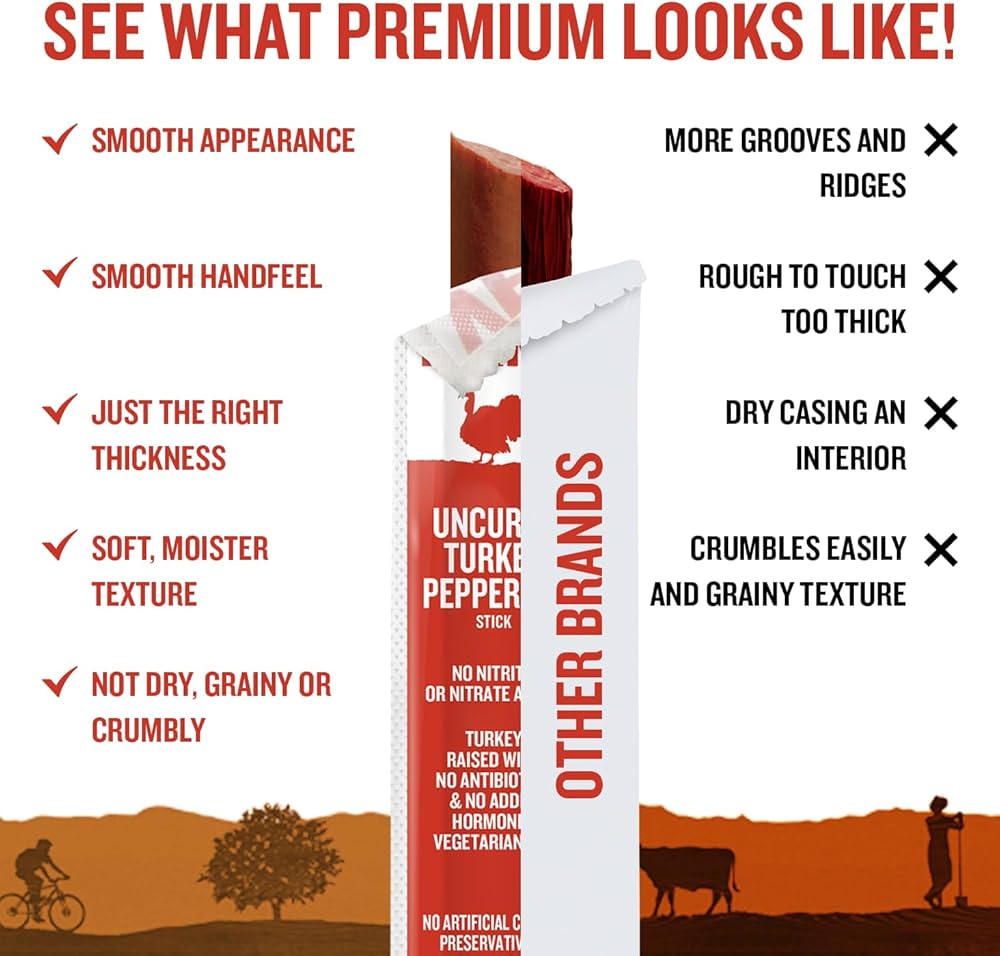 Vermont Smoke & Cure Uncured Pepperoni Turkey Stick Go Packs - Protein Snacks,  No Antibiotics or Added Hormones, Hiking Snacks - 3 oz, Pack of 8