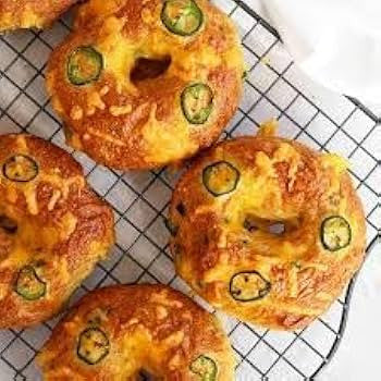 Fresh New York Jalapeño & Cheese Bagels - Delicious - Pack of 24 - Gluten Free, Kosher, Keto