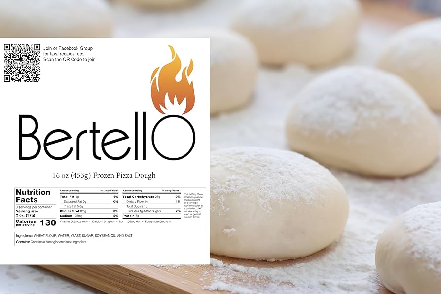 Bertello Neapolitan Style Premium Pizza Dough - 16 oz each - Pack of 10 Frozen Pizza Dough - Makes 20 of 12” Pizzas