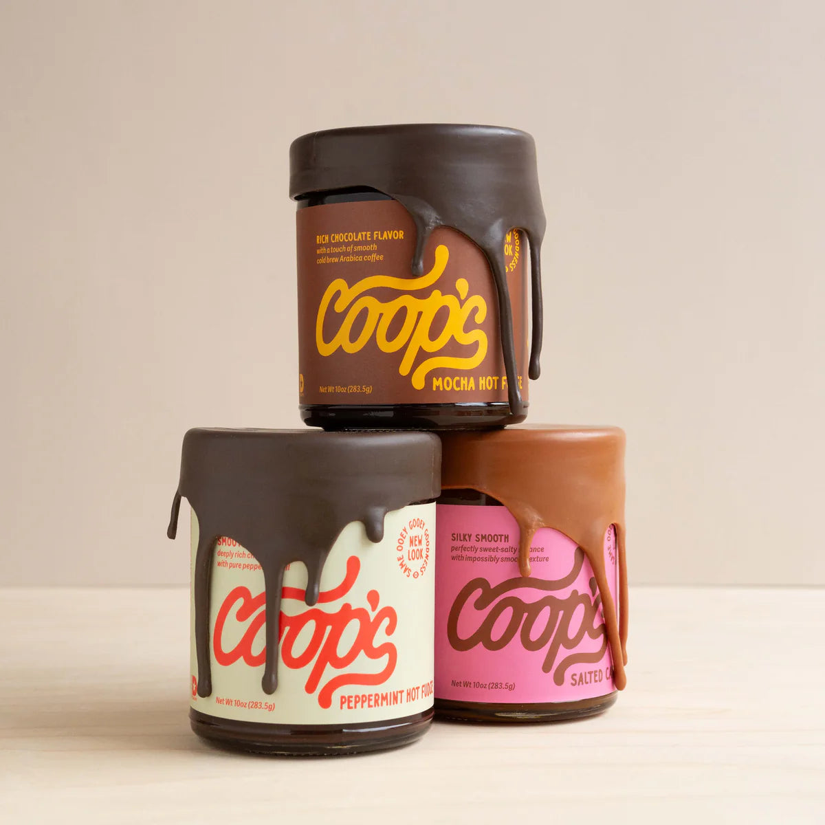 Coop's Peppermint Hot Fudge, All Natural Peppermint Hot Chocolate Gift Non GMO Chocolate Ice Cream Toppings Sundae Desserts, 10 oz