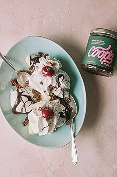 Coop's Vegan Hot Fudge Sauce 10.6 oz - Gluten Free, Vegan, Kosher, Non GMO, Gourmet, All Natural, Plant Based Dairy Free Whipped Topping for ICecream, Sundae, Panckaes, Milshakes