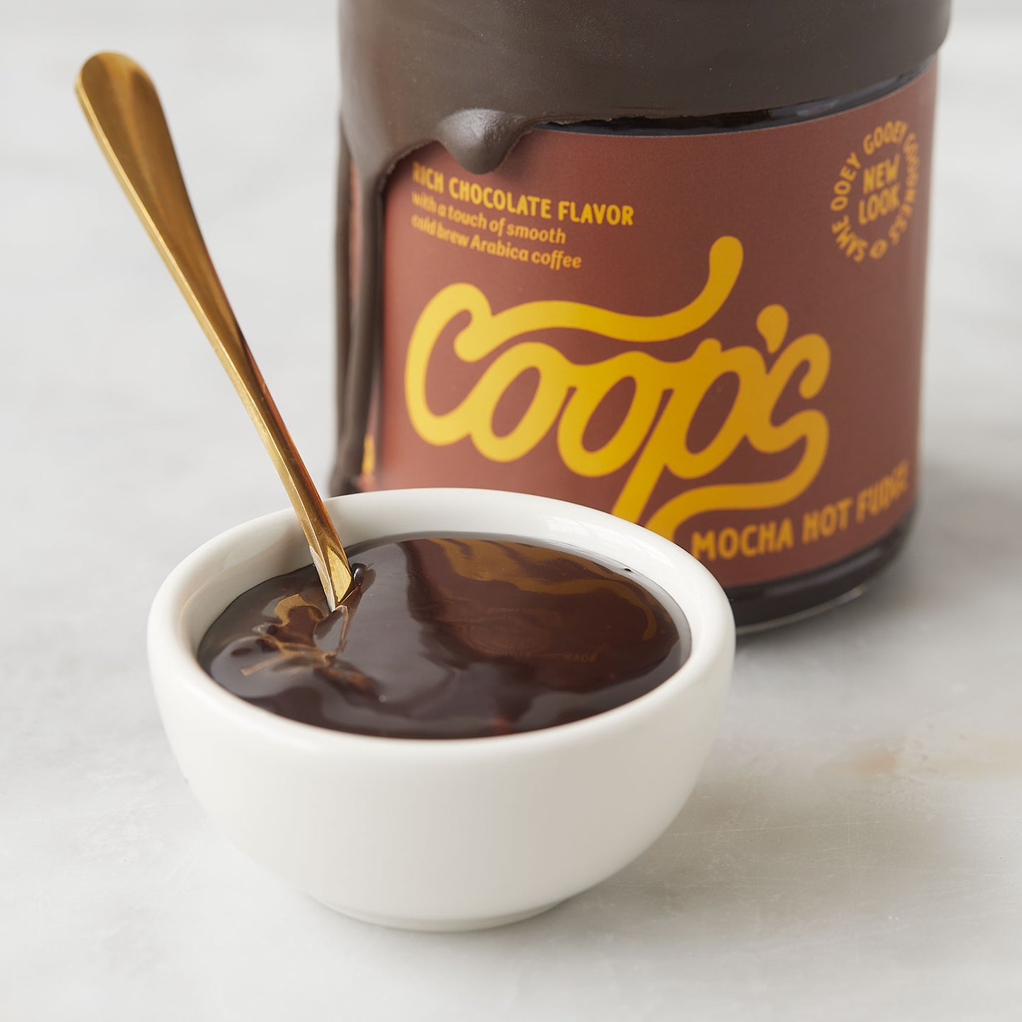 Coop's Mocha Hot Fudge: All Natural Cold Brew Mocha Hot Fudge Gluten Free Toppings for Ice-Cream, Desserts and Coffee - 10 oz