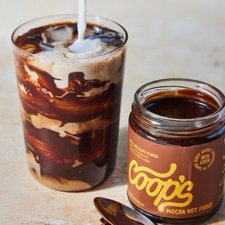 Coop's Mocha Hot Fudge: All Natural Cold Brew Mocha Hot Fudge Gluten Free Toppings for Ice-Cream, Desserts and Coffee - 10 oz