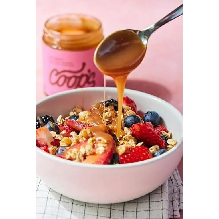 Coop's Salted Caramel Sauce: Rich and Buttery, Gourmet, All Natural, Handcrafted, Gluten Free, Non-GMO, Award Winning, Ice Cream Toppings, Desserts, 10 oz