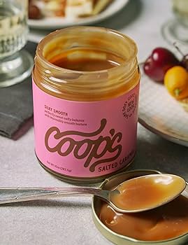Coop's Salted Caramel Sauce: Rich and Buttery, Gourmet, All Natural, Handcrafted, Gluten Free, Non-GMO, Award Winning, Ice Cream Toppings, Desserts, 10 oz