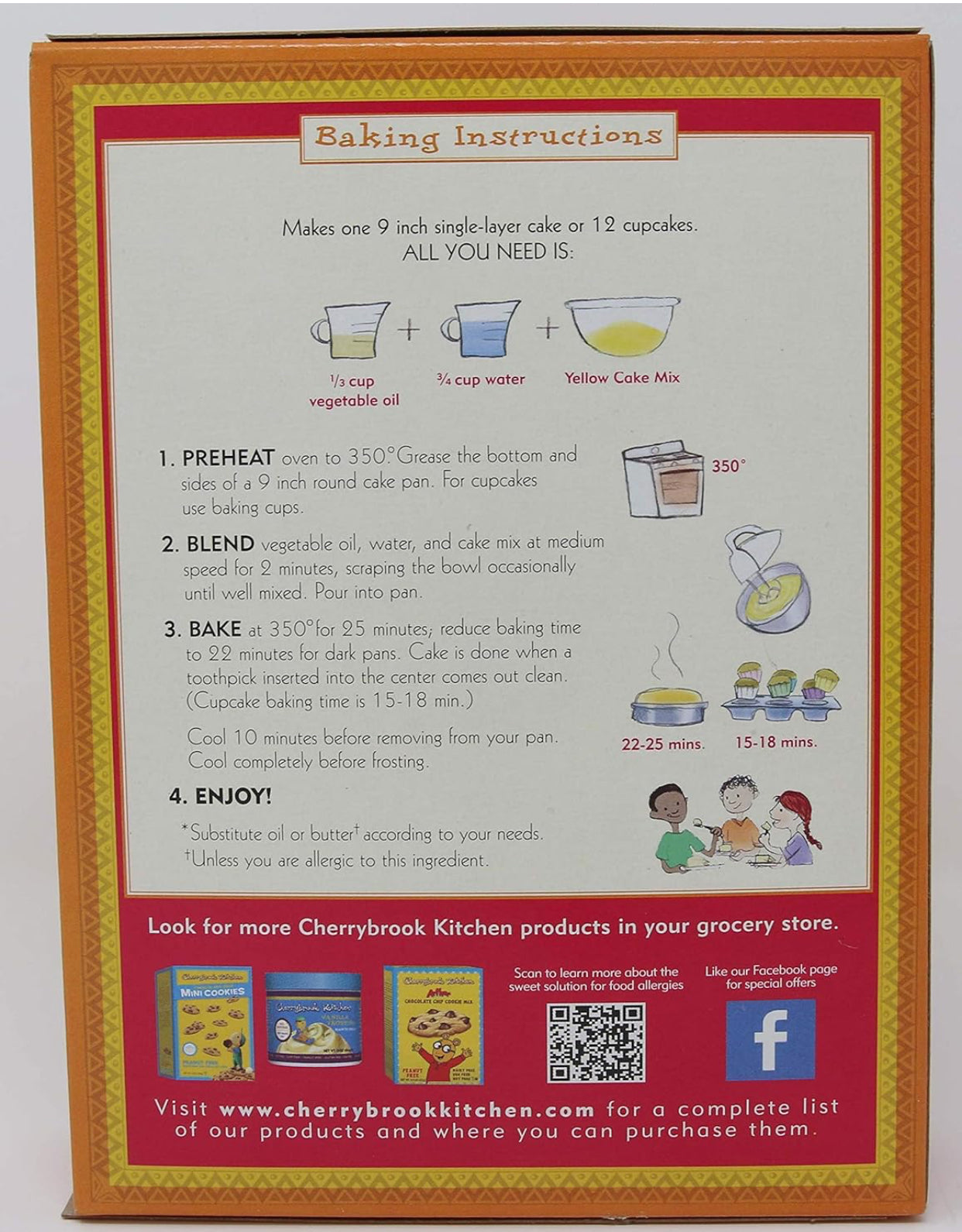 Cherrybrook Kitchen - Yellow Cake Mix - Gluten Free, Vegan, Wheat Free - Case of 6