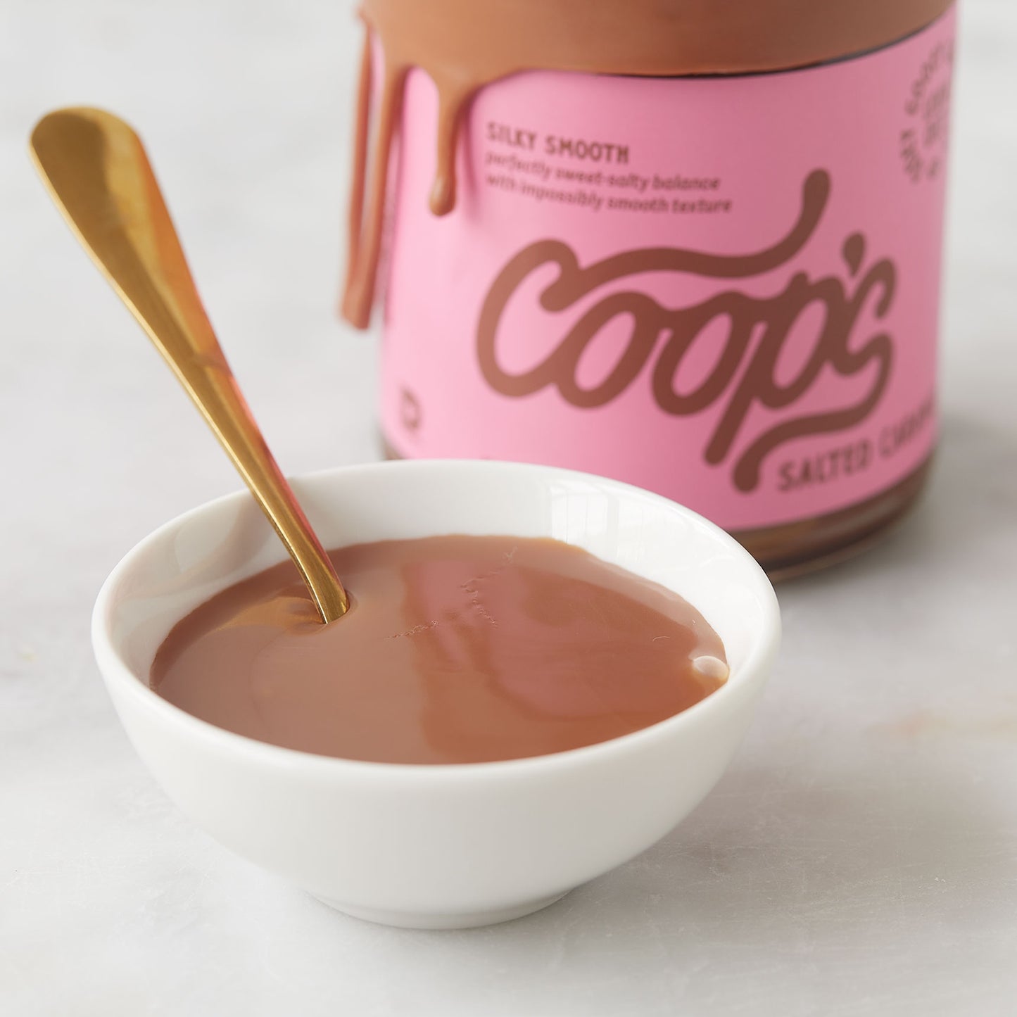 Coop's Salted Caramel Sauce: Rich and Buttery, Gourmet, All Natural, Handcrafted, Gluten Free, Non-GMO, Award Winning, Ice Cream Toppings, Desserts, 10 oz