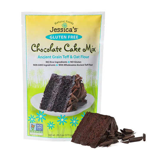 Jessica’s Natural Foods - Gluten-free Chocolate Cake Mix Made with the Ancient-Grain Teff ,Wholesome Oat Flour, Non-GMO, and Gluten Free -Pack of 3