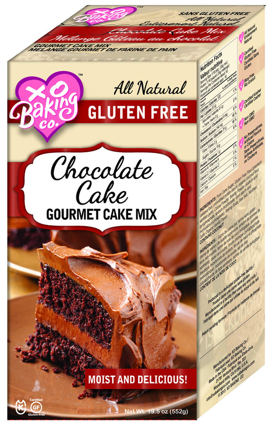 Gluten Free Chocolate Cake Gourmet Cake Mix - Non-GMO, Kosher, Rice Free, Soy Free, Dairy Free, Peanut Free, No Preservatives, No Artificial Flavors or Colors - 19.5 oz