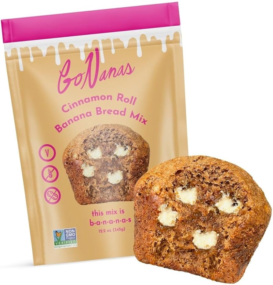 GoNanas Banana Bread Mix Variety Pack - Vegan, Gluten Free - Oat Flour Banana Bread or Banana Muffin Mix - Pack of 3