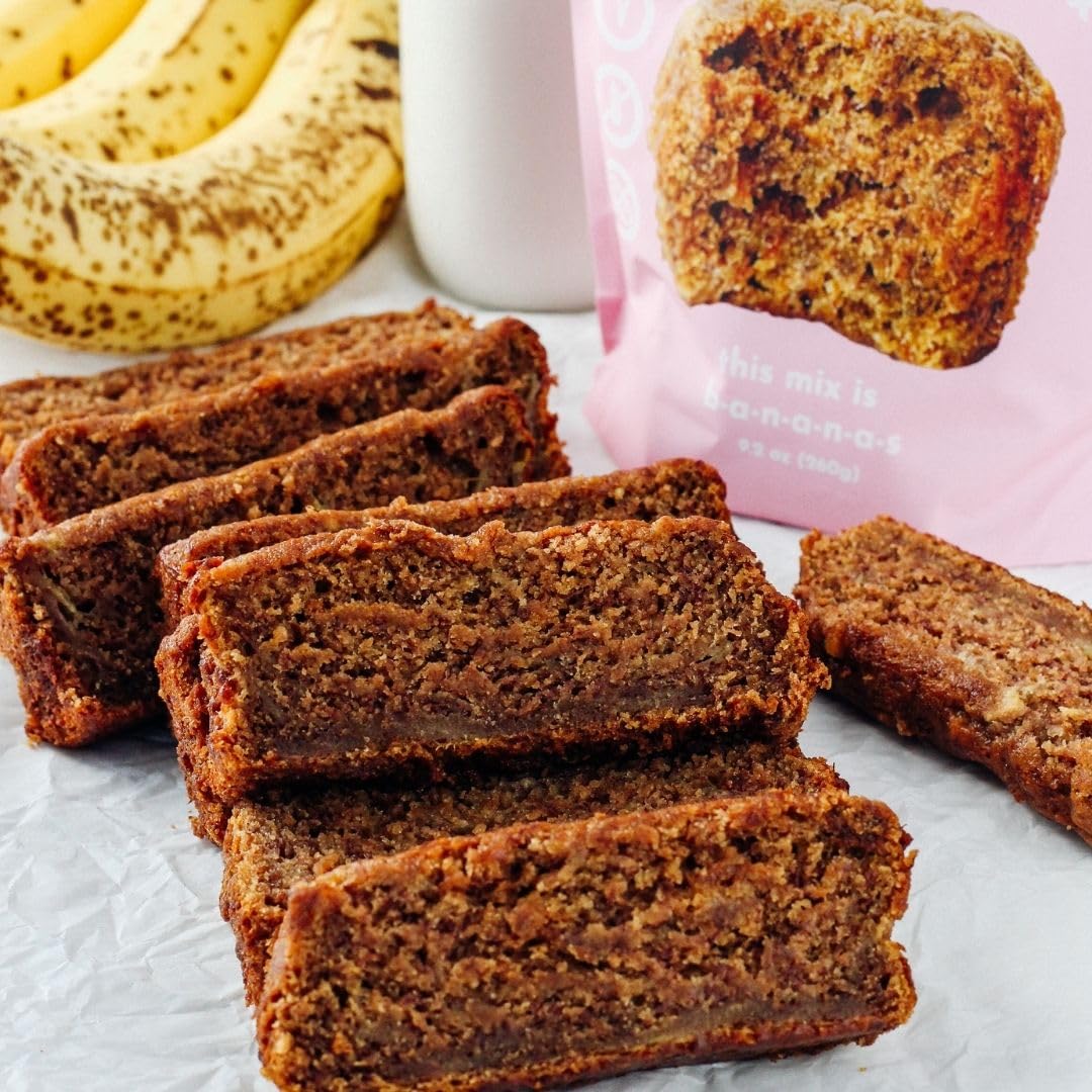GoNanas Banana Bread Mix Variety Pack - Vegan, Gluten Free - Oat Flour Banana Bread or Banana Muffin Mix - Pack of 3