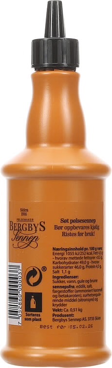 Norwegian Sweet Mustard Sennep by Bergbys