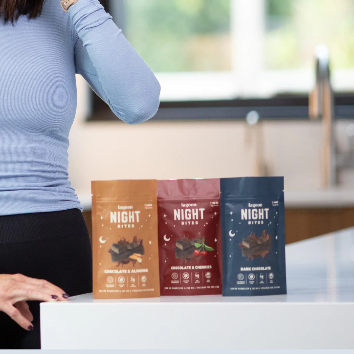 Dark Chocolate & Cherry Night Bites | Functional Nightly Sleep Supplement Chocolate Bars - includes 30