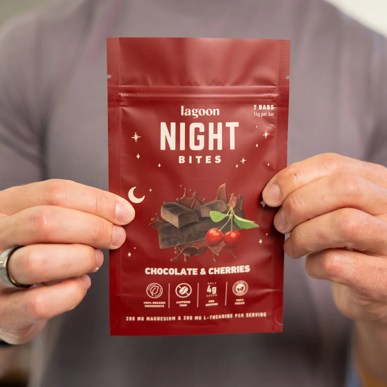 Dark Chocolate & Cherry Night Bites | Functional Nightly Sleep Supplement Chocolate Bars - includes 30