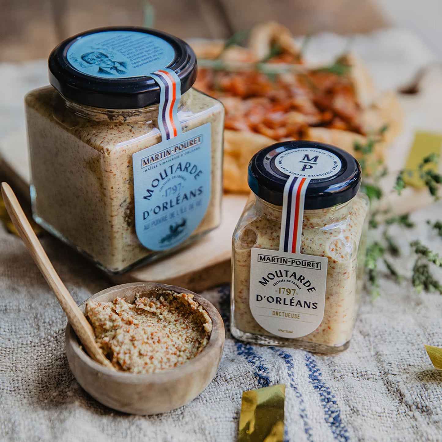 Traditional Orléans Whole Grain Mustard, Martin Pouret, 200 g - Pack of 2