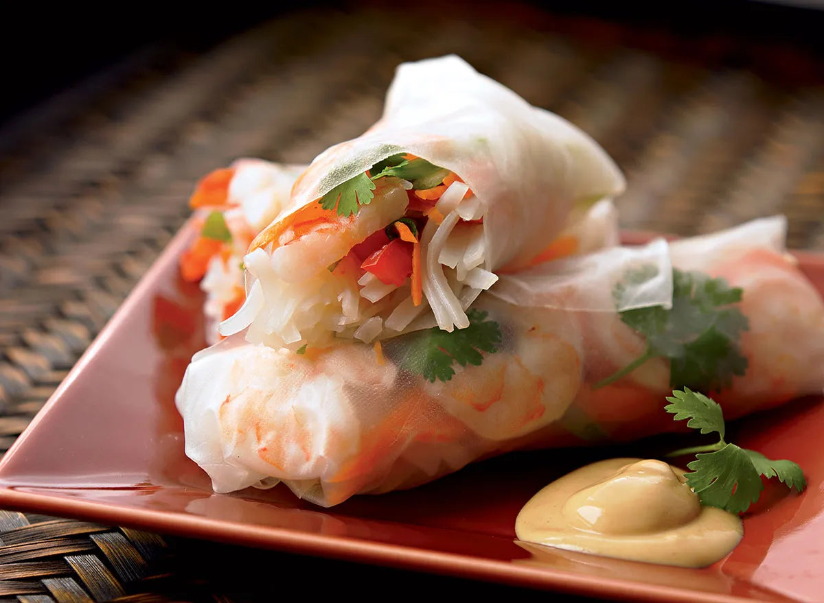 Fresh Summer Spring Rolls Variety Pack - 12 Rolls - Lobster Roll, Thai Curry Shrimp Roll, Grilled Salmon Roll, Classic Shrimp Salad Roll