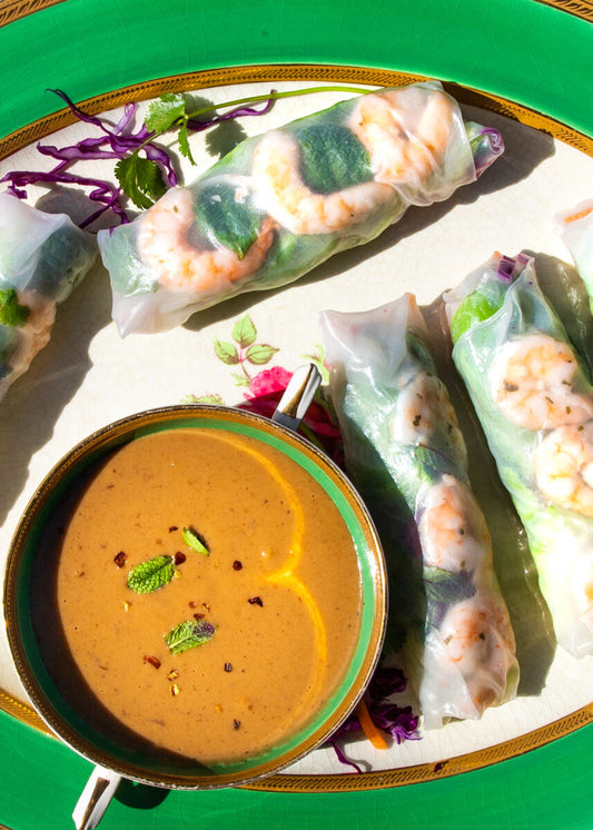 Fresh Summer Spring Rolls Variety Pack - 12 Rolls - Lobster Roll, Thai Curry Shrimp Roll, Grilled Salmon Roll, Classic Shrimp Salad Roll