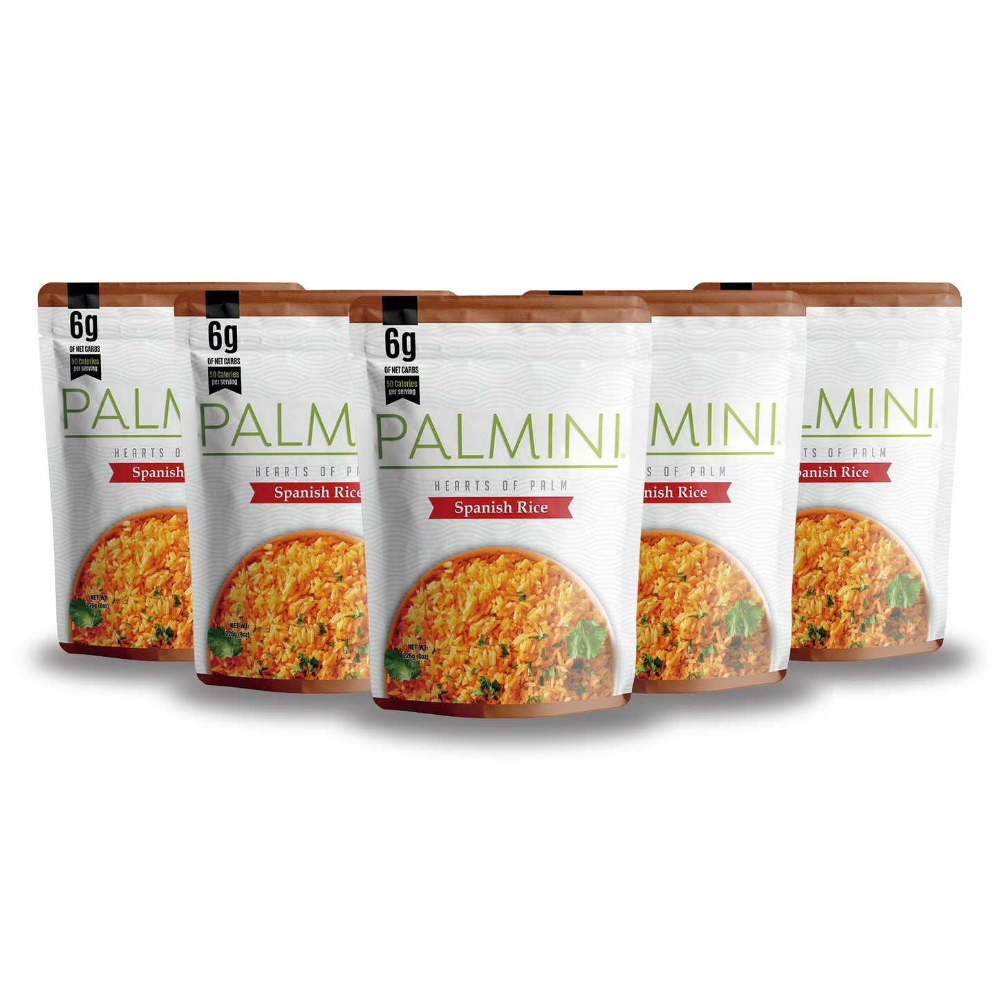 Palmini Spanish Rice - Low Carb, Low Calorie Hearts of Palm Rice - 8 oz Pouch - Pack of 6