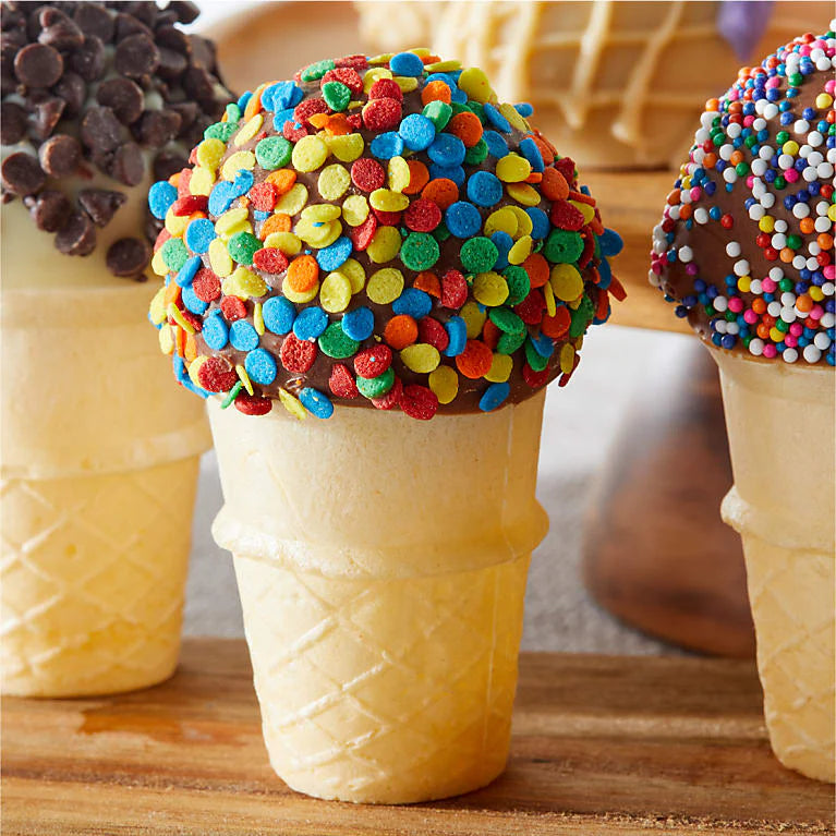 Belgian Chocolate Ice Cream Cone Cake Pops