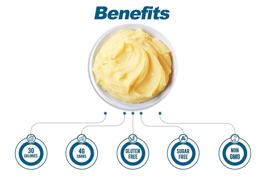 Palmini Roasted Garlic Mashed Low Carb, Low Calorie Hearts of Palm Mashed - 8 oz Pouch - Pack of 6