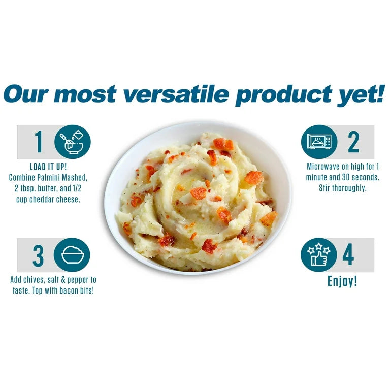 Palmini Roasted Garlic Mashed Low Carb, Low Calorie Hearts of Palm Mashed - 8 oz Pouch - Pack of 6