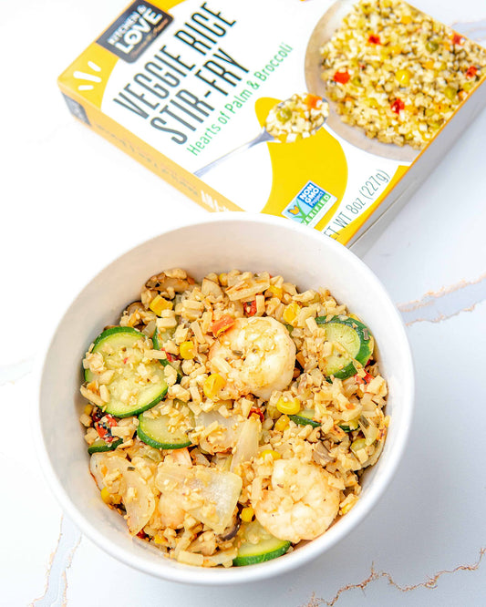Kitchen & Love Hearts of Palm Veggie Rice Stir Fry - Low Carb, Low Calories - Pack of 3