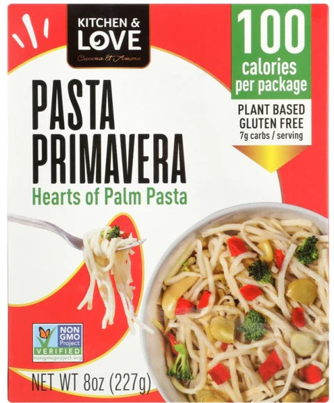 Kitchen & Love Hearts of Palm Linguine with Vegetables Pasta Primavera - Low Carb, Low Calories - Pack of 3