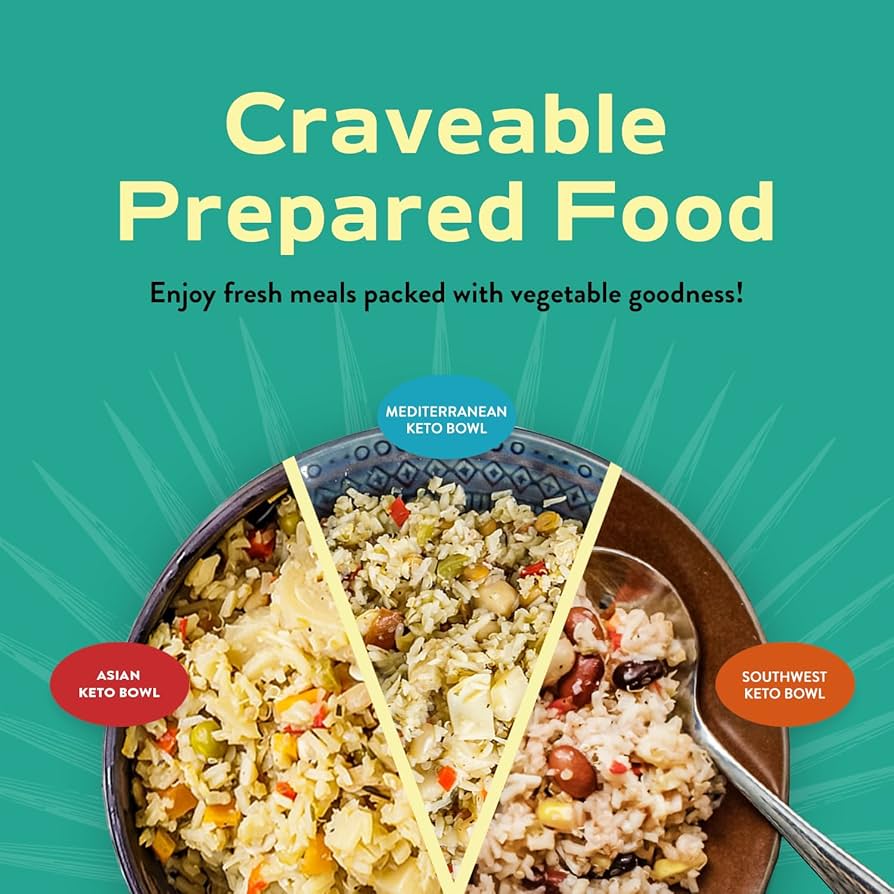 Natural Heaven Hearts of Palm Keto Food Bowl Variety  – Asian, Southwest & Mediterranean Prepared Meals - Pack of 6