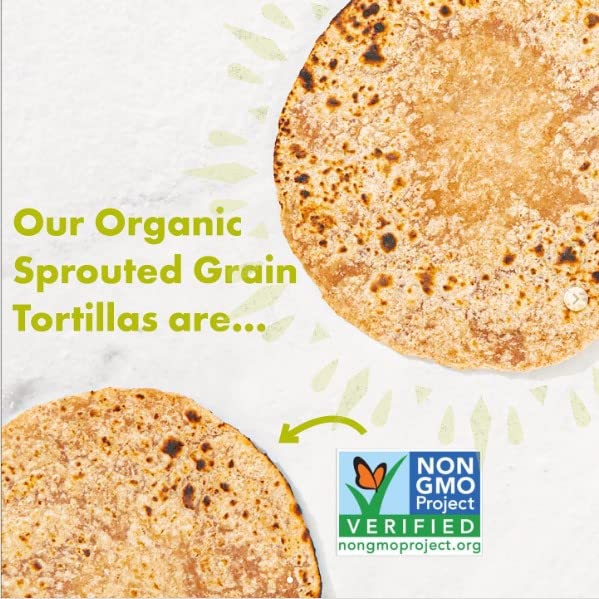 Maria & Ricardo's Organic Sprouted Tortillas, USDA Certified Organic - Pack of 3