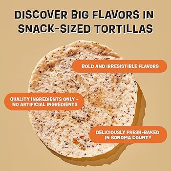 Eureka Tortilla Organic Everything & More Artisan Flour Tortillas - Vegan, Non-GMO, Low - 6” Mini Wrap Whole Grains - Pack of 4