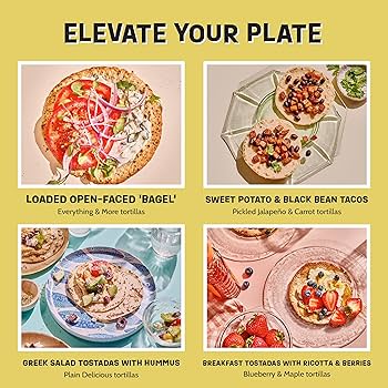 Eureka Tortilla Organic Everything & More Artisan Flour Tortillas - Vegan, Non-GMO, Low - 6” Mini Wrap Whole Grains - Pack of 4