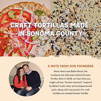 Eureka Tortilla Organic Everything & More Artisan Flour Tortillas - Vegan, Non-GMO, Low - 6” Mini Wrap Whole Grains - Pack of 4