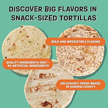 Eureka Tortilla Pickled Jalapeño & Carrot Artisan Flour Tortillas - Vegan, Non-GMO, Low - 6” Mini Wrap Whole Grains - Pack of 4