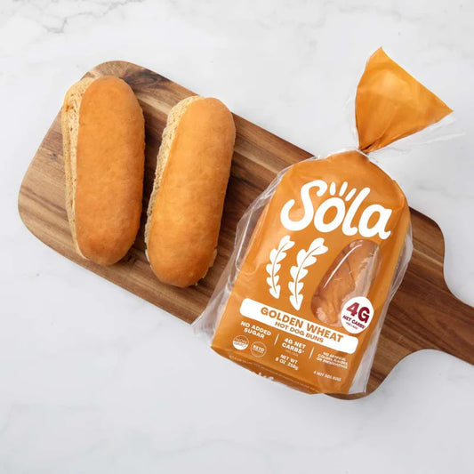 SOLA Golden Wheat Hot Dog Buns - 4 included