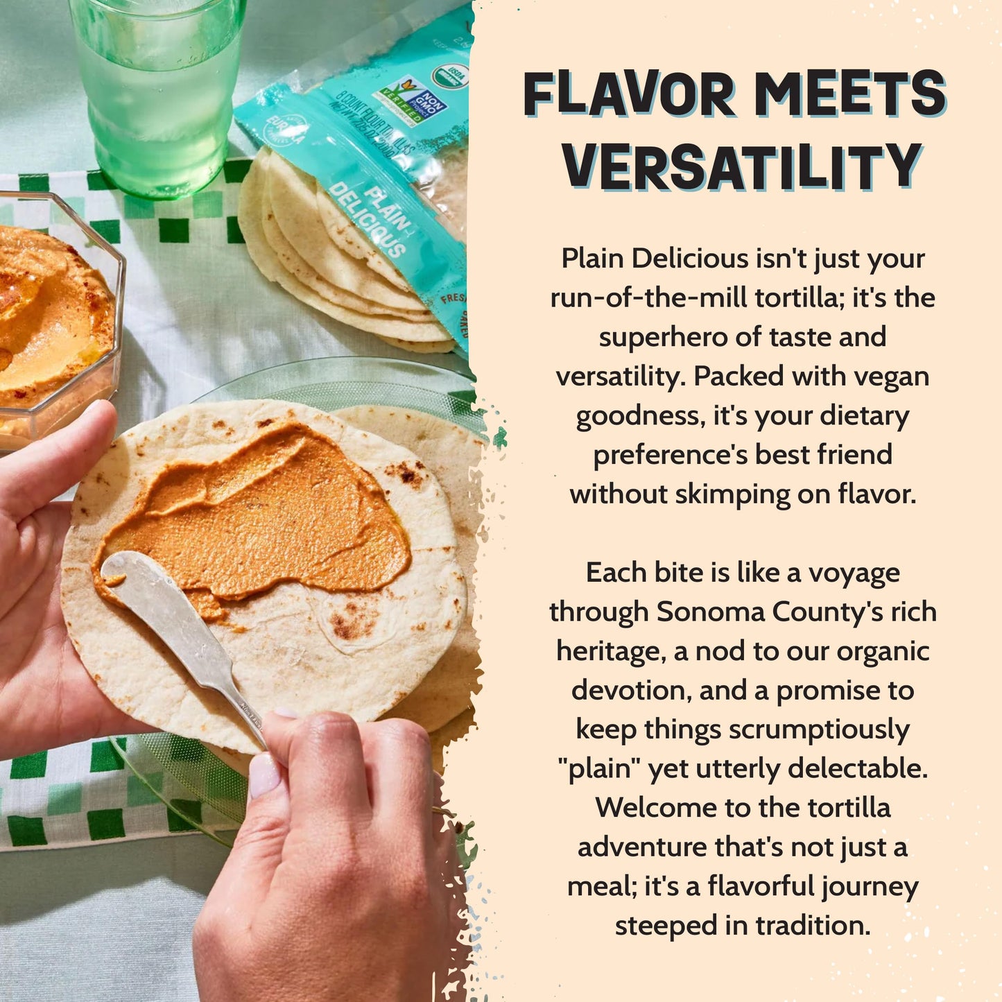 Eureka Tortilla Organic Plain Artisan Flour Tortillas - Vegan, Non-GMO, Low - 6” Mini Wrap Whole Grains - Pack of 4