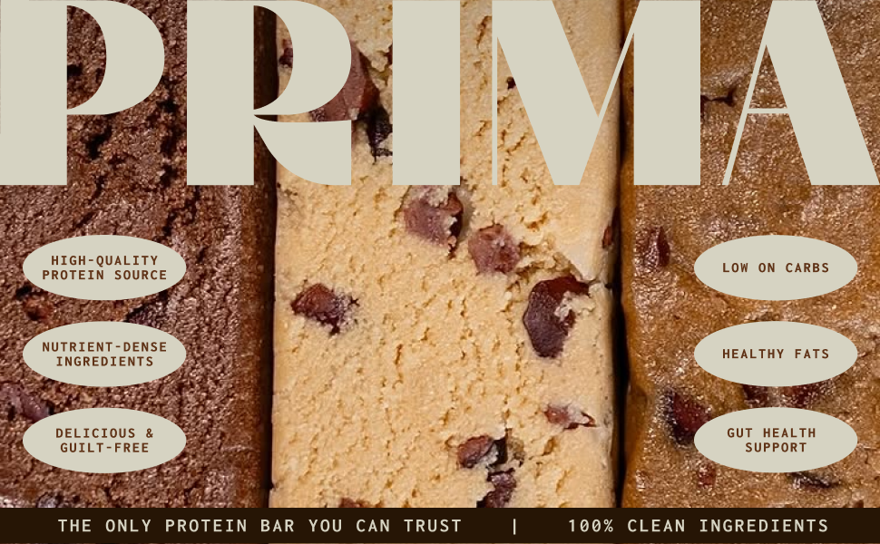 PRIMA ANCESTRAL PROTEIN BAR Grass Fed Protein Bars, Mocha - Seed Oil Free, Gluten Free, Low Carb Snacks - Pack of 7