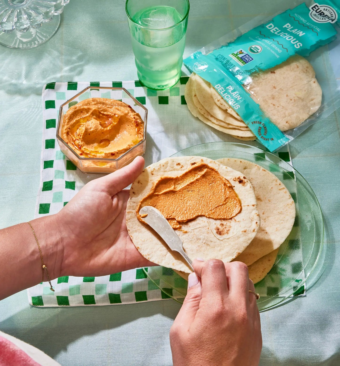 Eureka Tortilla Organic Plain Artisan Flour Tortillas - Vegan, Non-GMO, Low - 6” Mini Wrap Whole Grains - Pack of 4