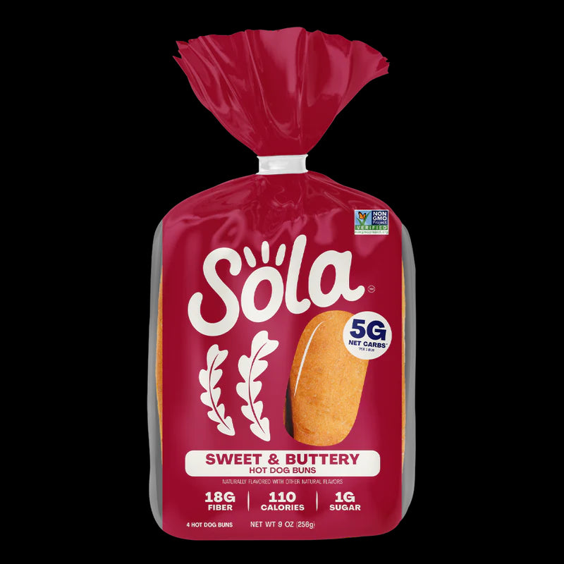 SOLA Sweet and Buttery Hot Dog Buns - 4 included