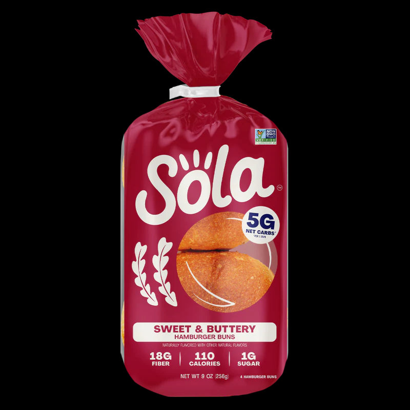 SOLA Sweet and Buttery Hamburger Buns - 4 included