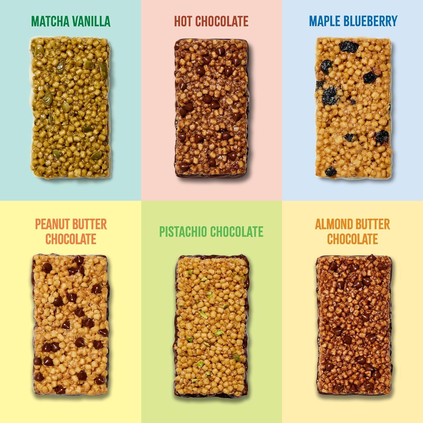 Mezcla Puff Crispy Protein Bars, Variety Pack - Gluten Free & Vegan Protein Bars, 10g Protein, Alt for Crispy Rice Treat, Granola Bars & Breakfast Bars - Pack of 8